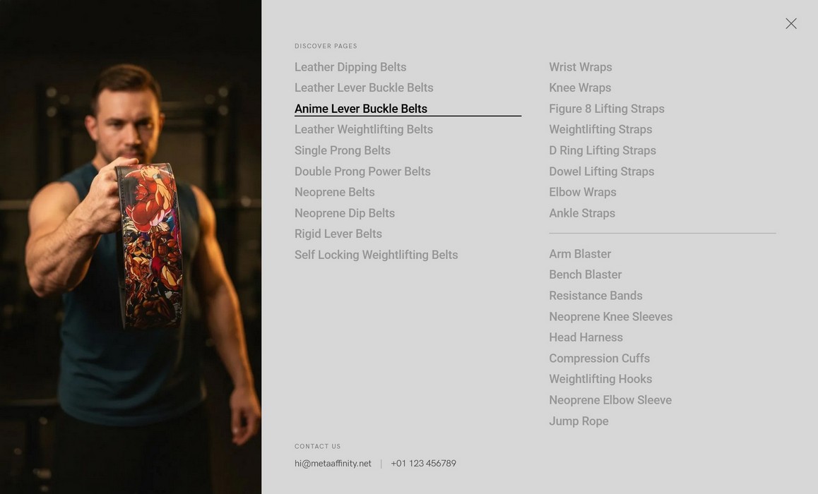 Hover Menu — Mega Dropdown style sliding below the trigger with a slide image column